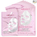 8 Pack Collagen Face Mask for Women, Hydrating Hydrogel Sheet Mask for Skin Elasticity & Pore Minimizing, Face Mask Skincare, Self Care Gift Set