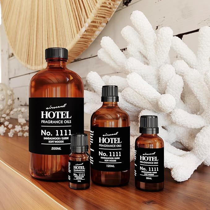 AirScent My Way Diffuser Oil No. 1111 Inspired by the 1 Hotel Miami - Sandalwood Suede Soft Woods - Fragrance Oil Blend for Ultrasonic and Waterless Diffusers and Crafting - 10 mL, 0.34 fl oz Bottle