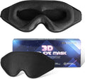 Sleep Mask for Men Women,Upgraded 3D Deep Contoured Eye Covers for Sleeping with Adjustable Strap,Block Out Light, Soft Comfort Eye Shade Cover for Travel Yoga Nap (1pcs, Black)