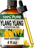 100% Pure Ylang Ylang Oil - 4 Fl Oz Ylang Ylang Essential Oil for Hair, Skin, Diffuser, Aromatherapy & DIY Soap Making Scent