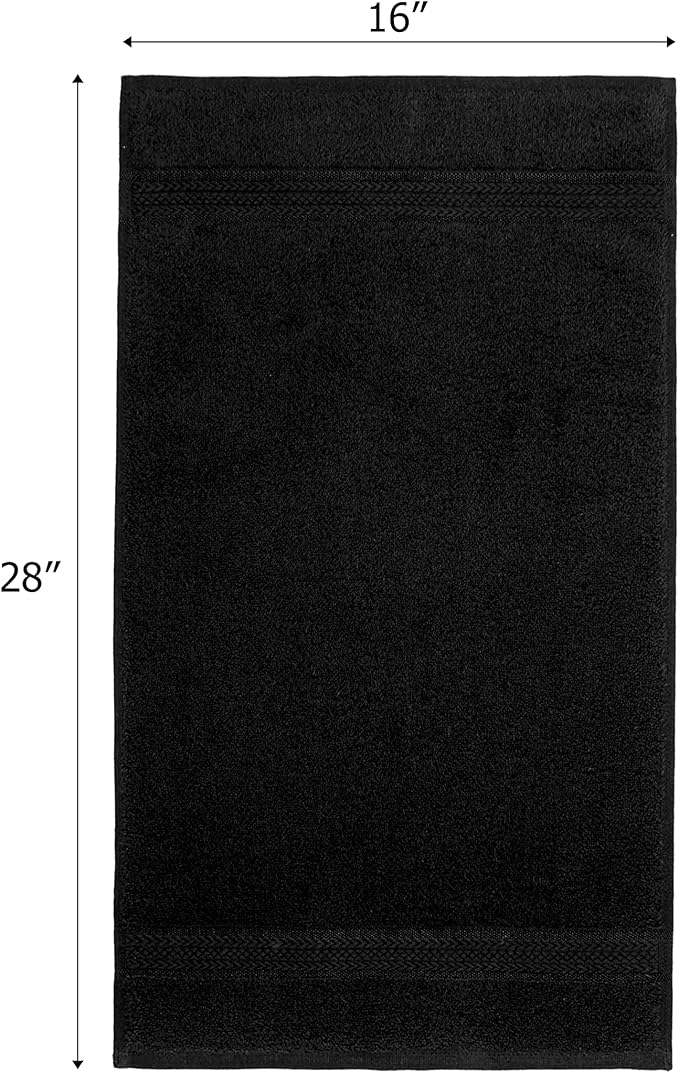 COTTON CRAFT Ultra Soft Hand Towels - 6 Pack -16x28-100% Cotton Face Towel Set - Absorbent Quick Dry Everyday Luxury Hotel Bathroom Kitchen Spa Gym Shower Pool Camp Travel Picnic - 580 GSM - Black