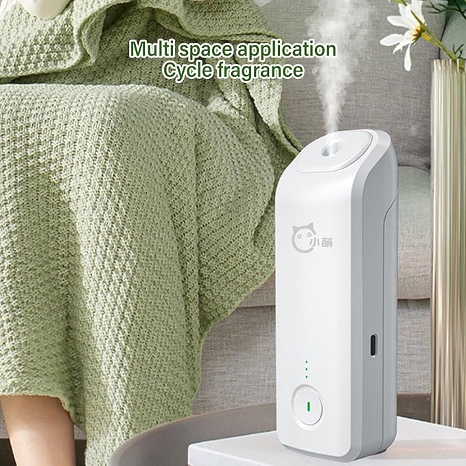 Automatic Essential Oil Diffuser, Wall Mount Standing Scent Fragrance Dispenser with Timed Misting Customized Scents Quiet Electric Air Freshener Spray Dispenser for Bathroom