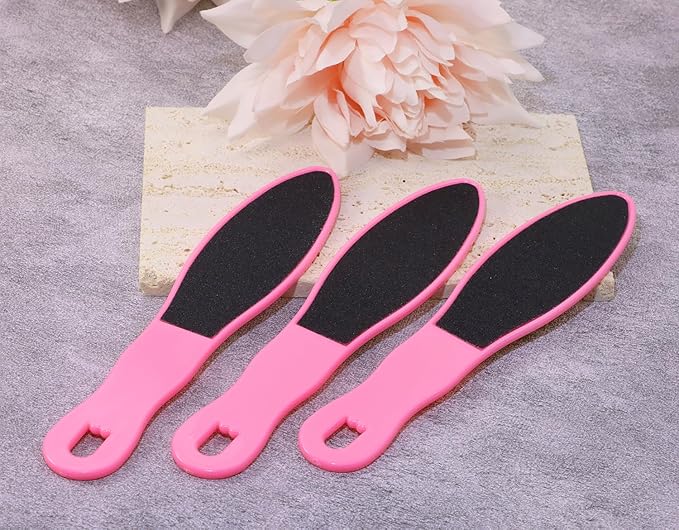 3pcs Foot File Callus Remover with Double-Sided Sand Paper Reusable Foot Scraper Pedicure Tool Foot Rasp Multi Purpose Feet Care Kit for Exfoliator Remover Dead Skin Hard Skin Calluse (Pink)