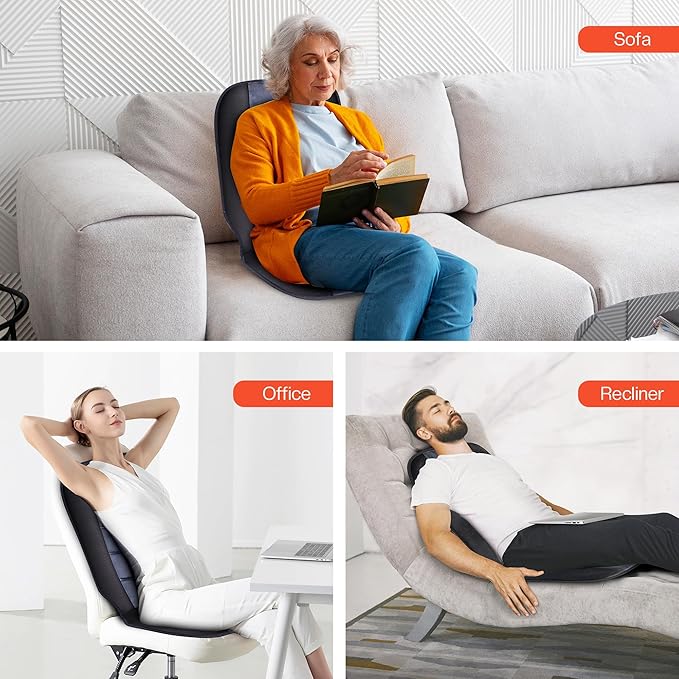 CILI Massage Chair Pad,Back Massager with Heat,Massage Seat Cushion with 10 Vibration Motors,30-60-90 Minutes Heating Options,Chair Massager for Office Chair, Home Office Use,Mothers Day Gifts