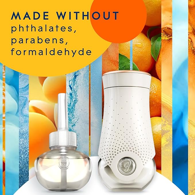 Glade PlugIns Refills Air Freshener, Scented and Essential Oils for Home and Bathroom, Coastal Sunshine Citrus, 1.34 Fl Oz, 2 Count (Pack of 6)
