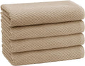 COTTON CRAFT Waffle Bath Towel - Set of 4 Luxury Euro Spa Waffle Weave Towels - 100% Ringspun Cotton Bath Towel - Super Absorbent Quick Dry Bath Towel Set - Oversized 30 inches x 56 inches - Linen