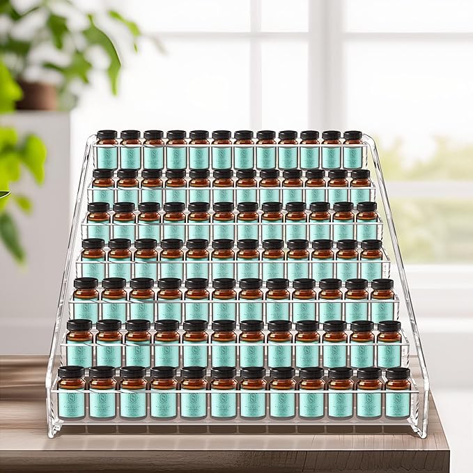 Vowcarol Essential Oil Organizer 7 Tier, Essential Oil Storage Shelf, Essential Oil Holder