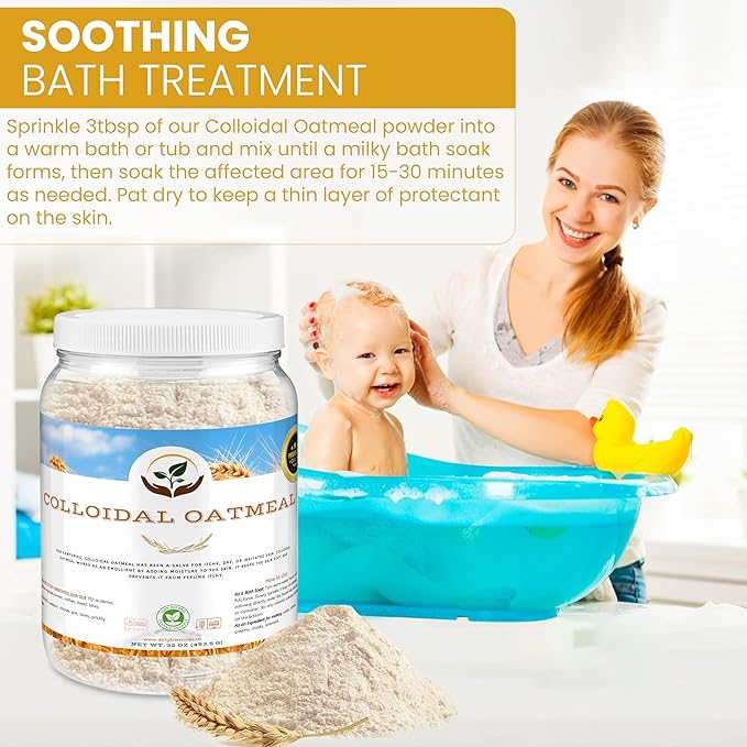 Dirty Treasures Colloidal Oatmeal Bath | Eczema & Itchy Skin Relief | Baby-Safe, 100% Natural, Fragrance-Free | 2 lb (32oz) (Pack of 2)