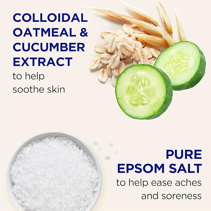 Dr Teal's Epsom Salt Magnesium Soak, Sensitive Skin with Colloidal Oatmeal & Cucumber Extract, 3 lbs
