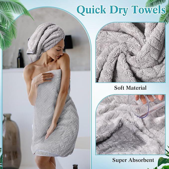 Mixweer 16 Pieces Bath Towels Sets Quick Dry Towel Set for Bathroom Included 4 Bath Towels 4 Hand Towels and 8 Washcloths Absorbent Bath Towel Sets Coral Velvet Towel for Shower Spa Hotel(Warm Color)