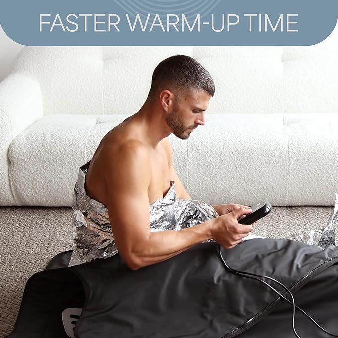 LifePro Sauna Wrap Foil Blanket - Disposable Non-Toxic Thermal Blanket Foil Wrap - for Max Body Heat Retention, for Use with Far Infrared Sauna Blanket Therapy - 63" x 82.5"
