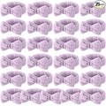 25 Pcs Spa Headband Bulk Makeup Headbands for Washing Face Cute Bow Hairbands Soft Coral Fleece Hairbands for Women Face Skin Care Makeup Spa Gift Shower Yoga (Classic Pattern,Purple)