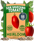 HOME GROWN San Marzano Tomato Seeds 66+ Heirloom Non-GMO Seeds for Planting, High Germination, Indeterminate, Classic Meaty Italian Paste Tomato, Best for Sauce & Canning (Solanum lycopersicum)