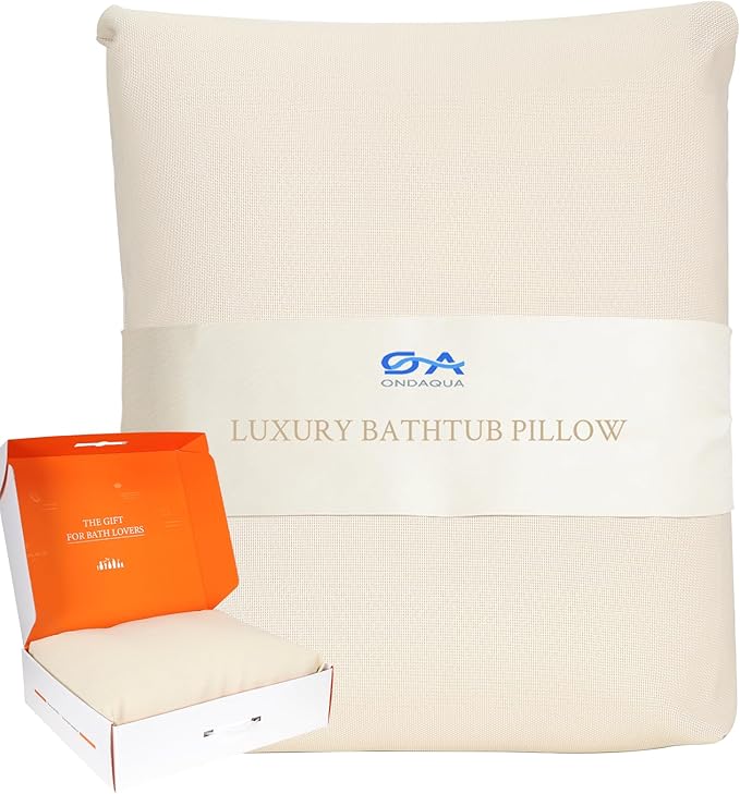 Luxury Bathtub Pillow, Gift for Christmas Birthday Mother's Day, Skin-Friendly Cushion, Support Back, Neck & Head, Non-Slip, Adjustable Thickness, Washable & Quick-Drying - Ideal for Home Spa Days