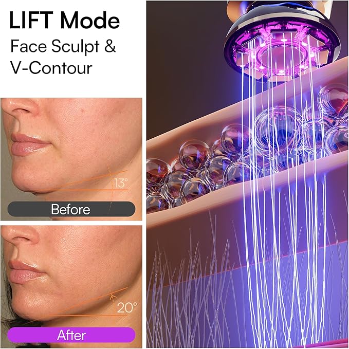 INIA 3-in-1 Red Light Therapy for Face and Neck Beauty Device for Puffiness & Skin Firming Skincare Tool