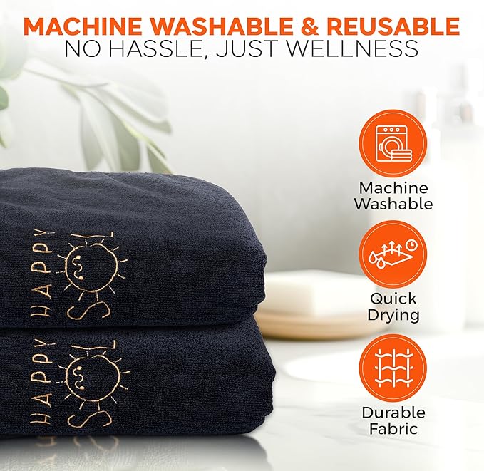 Happy Sol Sauna Blanket Towel Insert - Absorbent Insert for Sauna Blanket - Reusable and Machine Washable - 58"x70"- Luxurious Microfiber Material