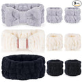 DiyJibb 9 Pcs Spa Headband for Washing Face,Skincare Headband and Wristband Set,Women Teen Girls Facial Hairbands for Washing Face, Makeup, Sports, Yoga(Apricot+Grey+Black)