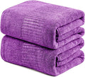 SEISSO Bath Towels, Extra Absorbent & Quick Drying Lightweight Fiber Towels, Premium Big Soft Bath Towel for Fitness, Spa, Sports Towels, Yoga Towel, Dark Purple(2 Pack)