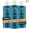 Oars + Alps Body Wash for Men, Mens Body Wash & Face Cleanser with Vitamin E & Antioxidants, Moisturizing, Paraben & Sulfate Free Cleanser, Mandarin Woods, 3pk