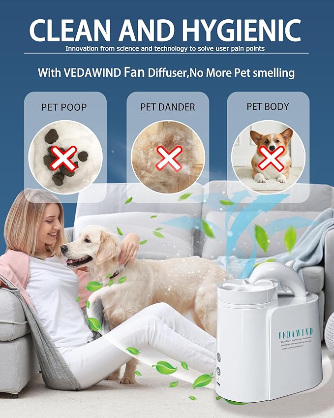 Essential Oil Diffuser | HDPE Tech Dry-Fan Aroma Diffusion for Home Bedroom, Bathroom, Scent Aromatherapy Machine, No Spray Mist, No Clogs, No Heat, Scent Waterless Air Diffuser