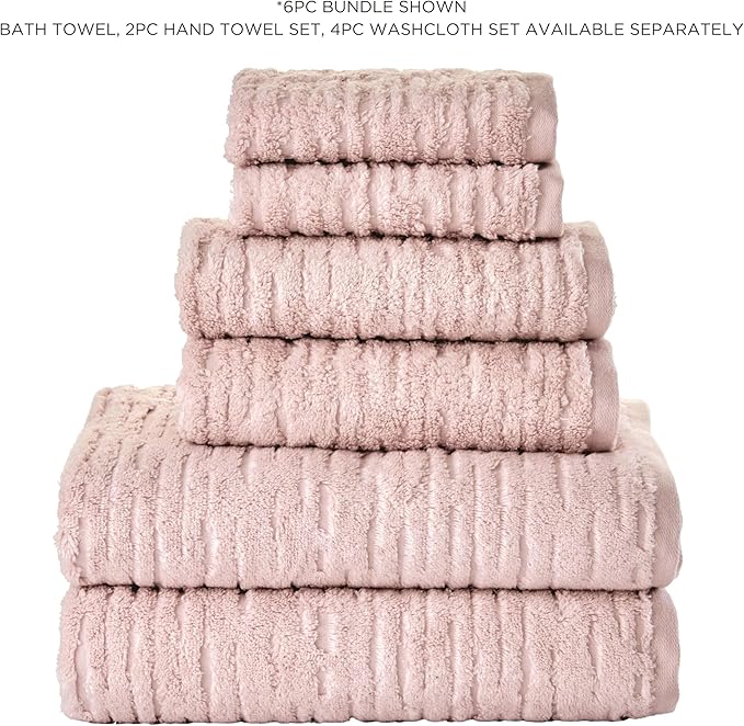 SKL Home CloudSoft 100% Cotton Luxury Bath Towel, 600 GSM, Ultra Plush & Absorbent, Blush Pink
