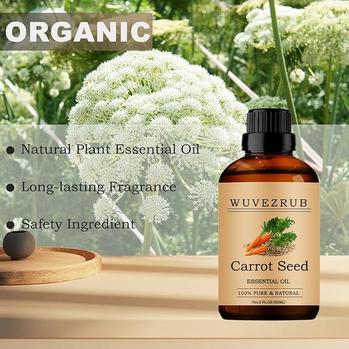Carrot Seed Essential Oil, 60ML 100% Pure and Natural, 2 Fl Oz, for Aromatherapy Diffuser