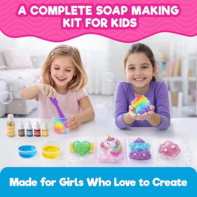 Doctor Jupiter Unicorn Soap Making Kit - Girls Crafts DIY Project for 4+ Year Old Kids | Unicorn Girl Gifts, Birthday Gift Ideas for Ages 4 5 6 7 8 12, Unicorn Toys