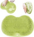 Shower Foot Scrubber, Wall Mounted Bath Massage Pad, Back Scrubber Back with Non Slip Suction Cups to Improve Circulation, Soothe Achy Feet (Green)