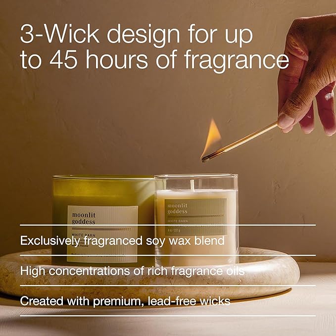 Bath & Body Works 3-Wick Candle, Moonlit Goddess Candle, Strong Throw, Long-Lasting Burn Up to 45 Hours, Exclusively Fragranced Soy Wax Blend, 14.5 oz - 1 Pack