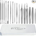 16 Pcs Blackhead Remover Tools 410 Grade Stainless Steel | Pimple Popper Tool Kit | Stainless Steel Professional Pimple Extractor Tool Kit for Blackheads, Comdone, Acne, Zit, and Whiteheads