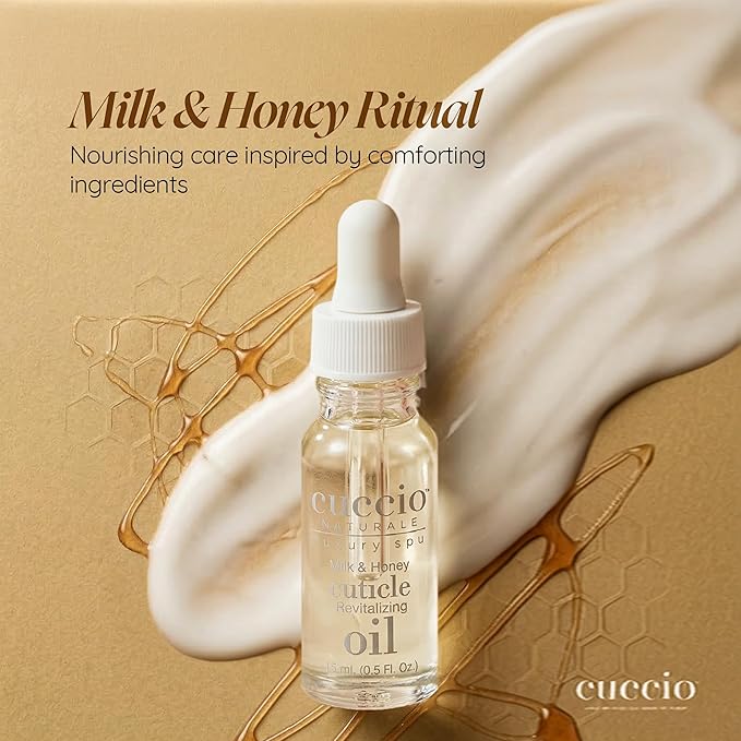 Cuccio Naturale Revitalizing Cuticle Oil - Hydrating Oil For Repaired Cuticles Overnight - Remedy For Damaged Skin And Thin Nails - Paraben/Cruelty-Free Formula - Milk And Honey - 0.5 Oz