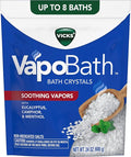 Vicks VapoBath, Bath Crystals, Soothing Non-Medicated Vicks Vapors, Refreshing Aromatherapy with Eucalyptus, Menthol, and Essential Oils, Bath Salts, 24oz