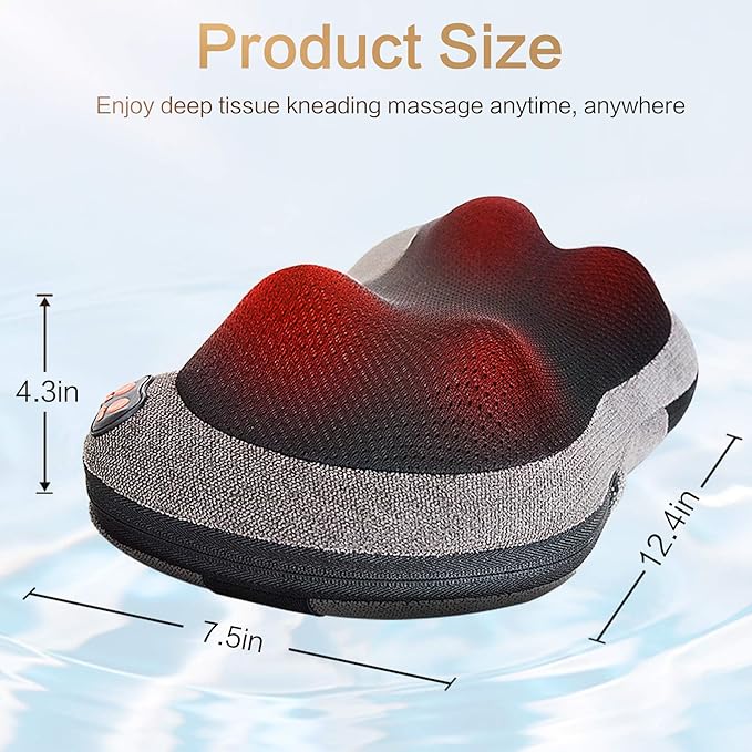 Papillon Shiatsu Back Massager with Heat, Mothers Day Gifts for Mom, Wife, Women & Her,Deep Tissue Massage Pillow for Neck,Shoulder,Foot & Lower Back Pain Relief,Gifts for Women,Her, Dad, Men (Gray)