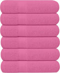 KAHAF COLLECTION 6 Pack Bath Towels Set (27 x 54 Inches) 100% Ring Spun Cotton, Lightweight, Quick Dry, Highly Absorbent Towels (Pink, (27x54) Inches)
