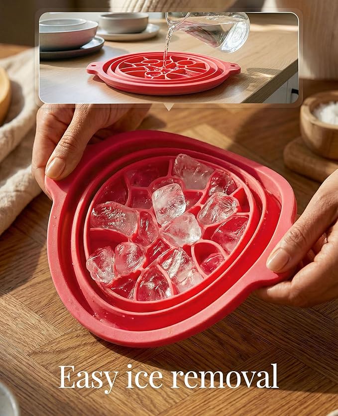 Face Ice Bath Bowl with Built-in Ice Tray, Collapsible Silicone Face Bowl for Ice, Reusable Small Ice Facial Bowl for Puffiness Reduction, Skin Tightening, Acne Relief, Spa Tool for Home, Travel