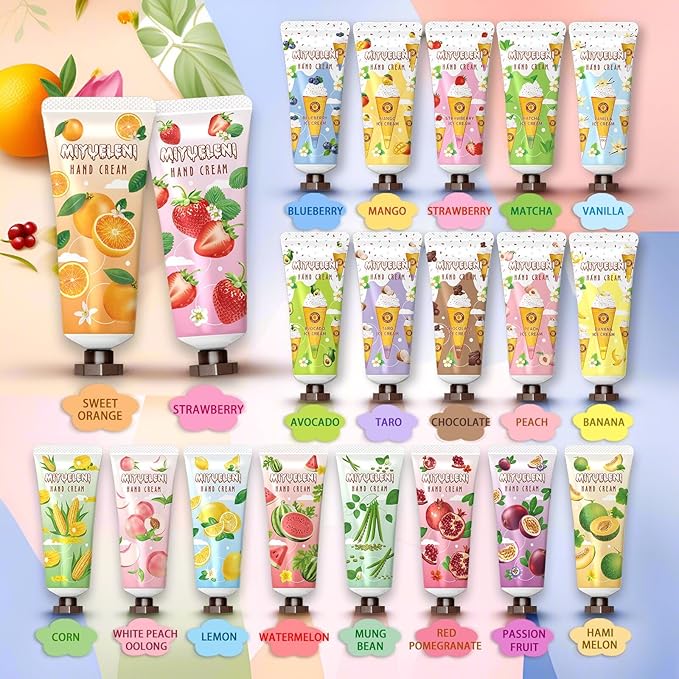 20 Pack Hand Cream Gift Set , Mothers Day Gifts, Moisturizing Hand Lotion Travel Size for Dry Hands, Birthday Gifts for Women&Teen girls, Teacher Appreciation Gifts, Nurses Week Gifts, Mini Bulk Gifts