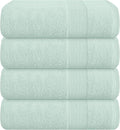 Belizzi Home 4 Pack Bath Towel Set 27x54, 100% Ring Spun Cotton, Ultra Soft Highly Absorbent Machine Washable Hotel Spa Quality Bath Towels for Bathroom, 4 Bath Towels - Sea Green