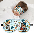 Kids Sleep Mask – 100% Mulberry Silk Eye Mask with Adjustable Strap, Soft Light Blocking Sleeping Mask for Children, Cute Printed Eye Cover for Boys Girls Ages 5-15 (Baseball Style)