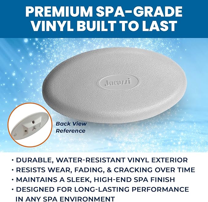 Jacuzzi J-200 Series Spa Pillow - Oval Snap-in Hot Tub Headrest for 2008+, Part #2472‑828, Replacement Spa Pillow, Upgrade Comfort, Tool-Free Installation, Easy to Clean, Long-Lasting Support
