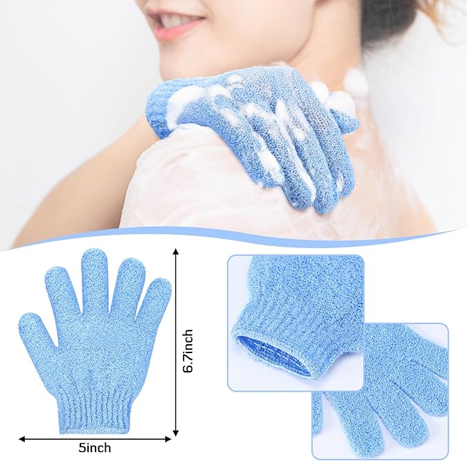 LemonRoad 48 Pcs Exfoliating Bath Gloves for Shower Individually Wrapped Colorful Bath Sponges Body Scrub Gloves with Case Bulk Body Scrubber for Dead Skin Remover Loofah Washcloth Mitt Men Women