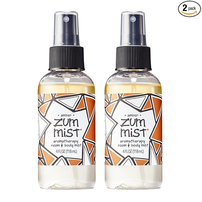 Zum Indigo Wild Mist Room & Body Spray - Aromatherapy Essential Oil Spray - Natural Body Mist & Room Spray - Amber Scent - 4 fl oz (2 Pack)