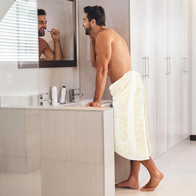 Commercial Bulk Pack of 12 Bath Towels – 100% Cotton Terry 24" x 48" – Ideal for Hotels, Salons, Gyms, Spas & Institutional Use – Ivory