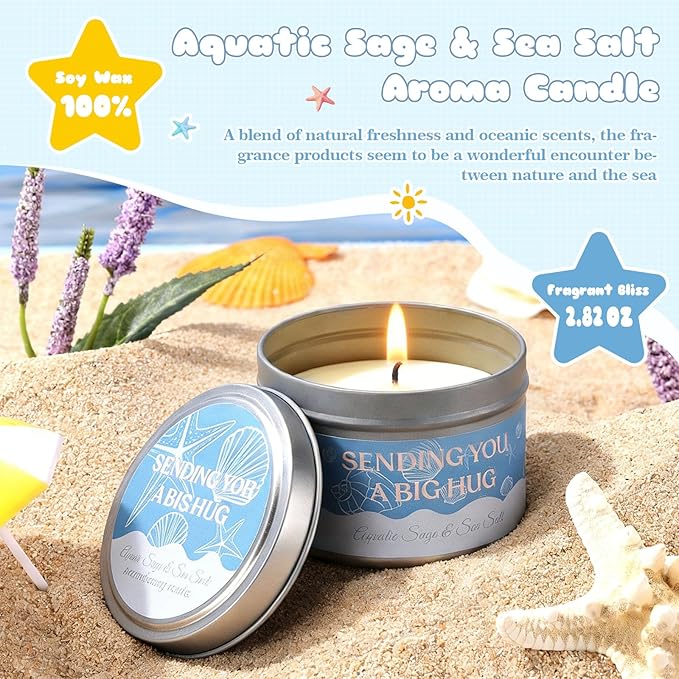 Mothers Day Gifts for Mom, Self Care Gift Basket for Women, Relaxation Spa Gift Set with Tumbler, Blue Ocean Gift Baskets for Mom, Wife, Grandma