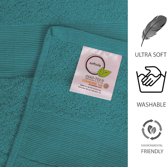 100% Cotton Luxury Bath Sheets - 35" x 70" - 600 GSM Cotton Towels for Bathroom - Set of 2 Super Soft, Highly Absorbent Bath Sheet - Oeko-Tex Certified (Teal)