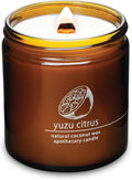 Hemlock Park Yuzu Citrus Apothecary Hand-Poured Scented Candle | Crackling Wood Wick, Botanical Fragrance & Coconut Wax | Up to 90 Hour Burn Time | 16 oz