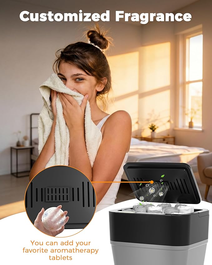 JXXM Towel Warmer, 30L Large Foldable Towel Warmers for Bathroom, Spa & Bathroom Blanket Heater with Custom Fragrance, 24H Timer, and Auto Shut-Off, Fits 3 Large Towels, 2 Bathrobes, Blankets(Black)