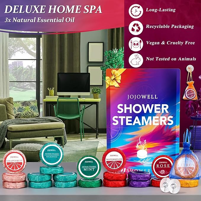 Shower Steamers Aromatherapy - 21Pcs Birthday Gifts for Women, Mothers Day Gifts for Mom Wife Grandma from Daughter Son, Self Care with Natural Essential Oils Relaxation Home SPA Gift Set