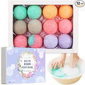 Foot Bath Bombs 12 Pack,Organic Foot Soak with Bath Salt,Foot Spa Bomb Rich Essential Oils for Dry Cracked, Athletes Foot, Stubborn Foot Odor Scent,Tired Sore Feet