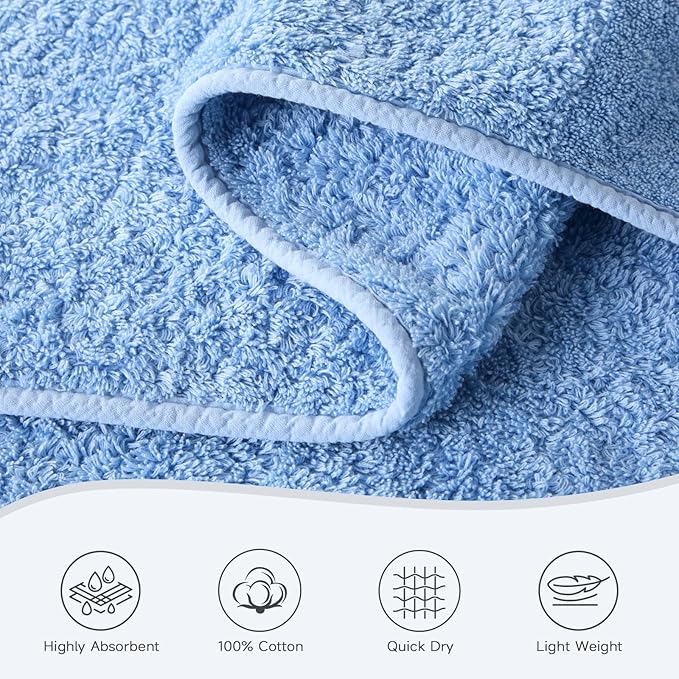 REDKISS Towels 2 Pack Luxury Extra Large Bath Towels Set 30 x 58 Inches – 100% Cotton, Ultra Soft Highly Absorbent & Quick Dry Towels for Bathroom, Gym, Hotel, Spa, Ocean Blue