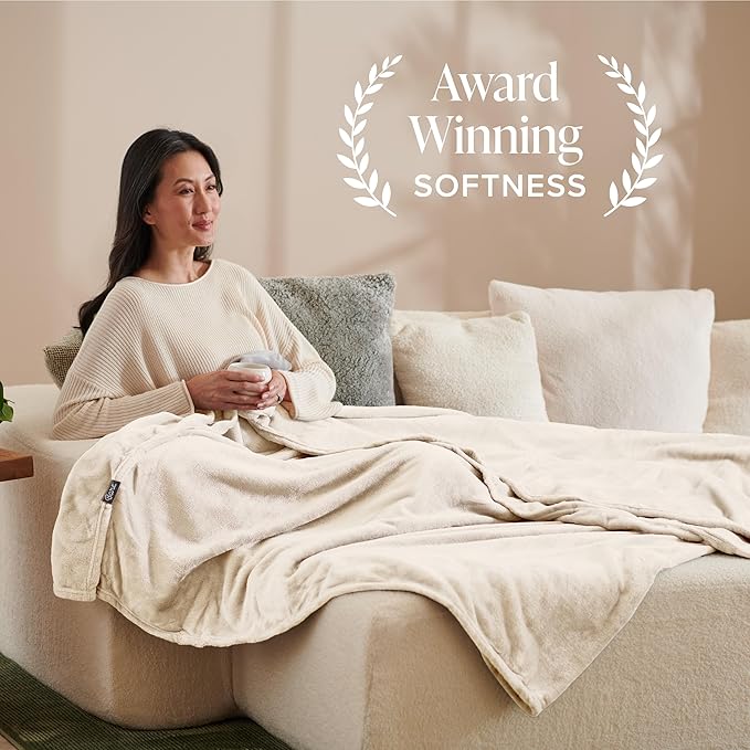 Bare Home Fleece Blanket - Throw Extra Long - Ultra-Soft Lightweight for Bed, Sofa, and Couch - Luxury Microplush - Cozy Warm Blanket (Throw XL, Vanilla)